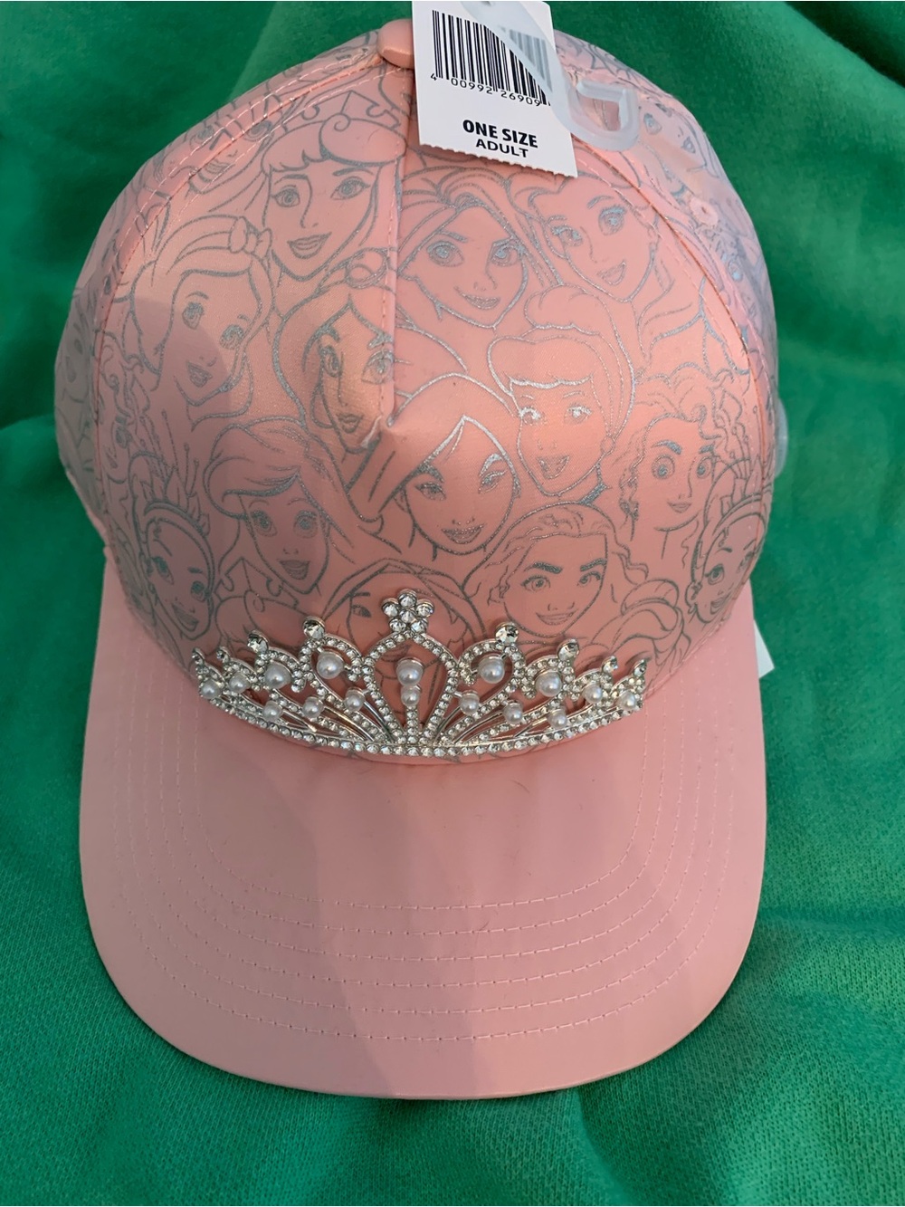Disney Pink Princess Tiara Baseball Cap with Rhinestones